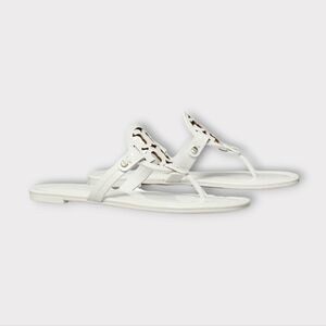 Tory Burch Miller White Patent Leather Sandals